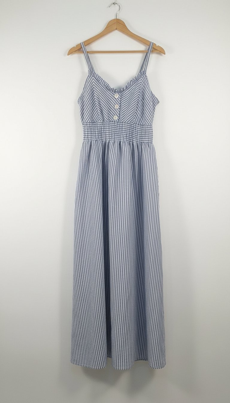 Robe d'été rayée bleu & blanc