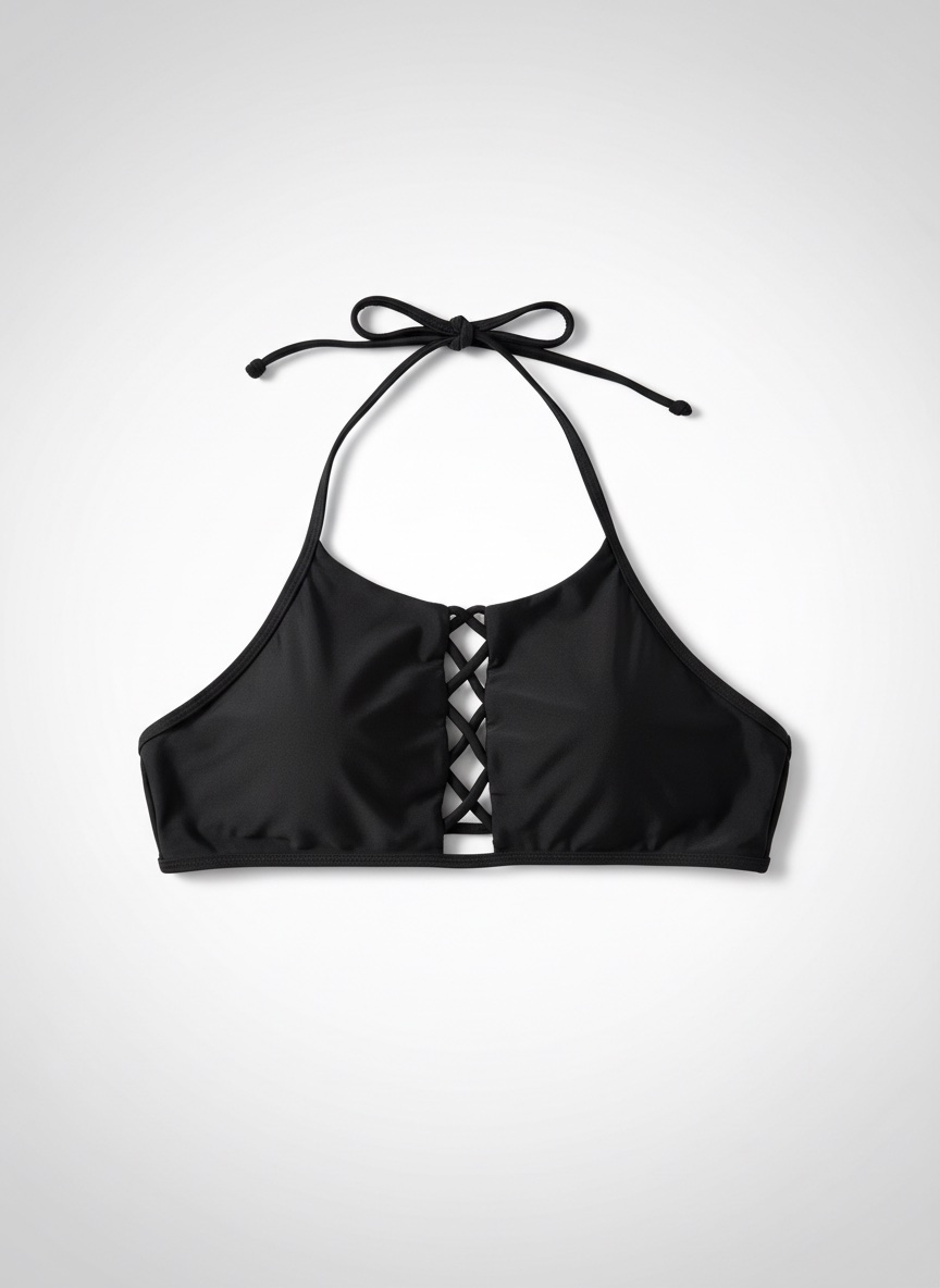 Haut de maillot de bain noir croisé