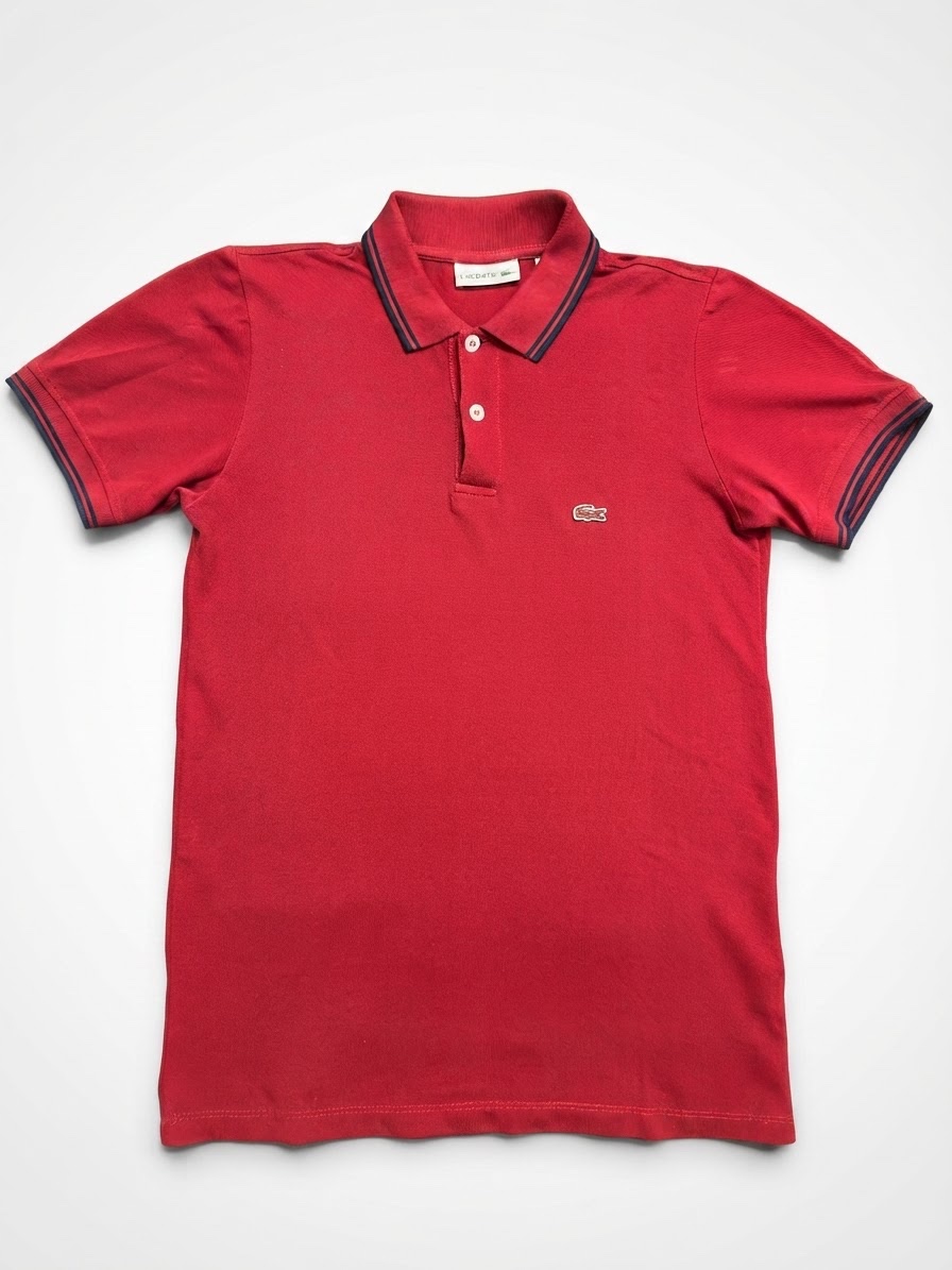 Polo Lacoste homme rouge – Logo crocodile – bon état
