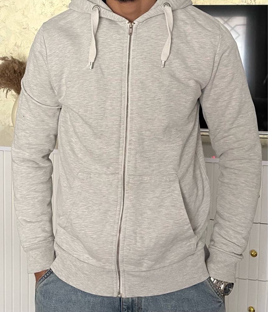 Hoodie gris zippé
