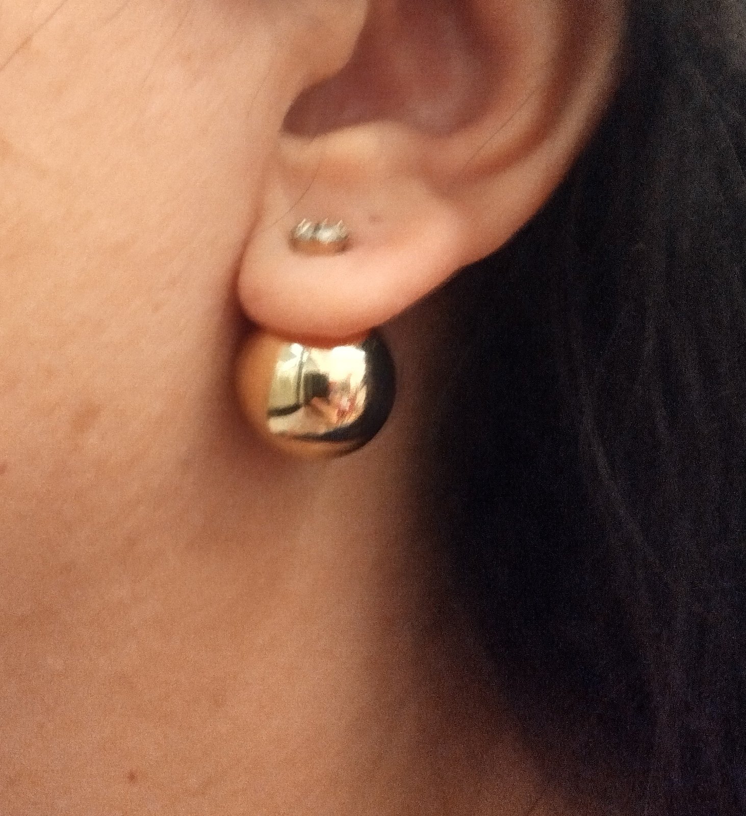 Boucles d'oreilles plaque et or 