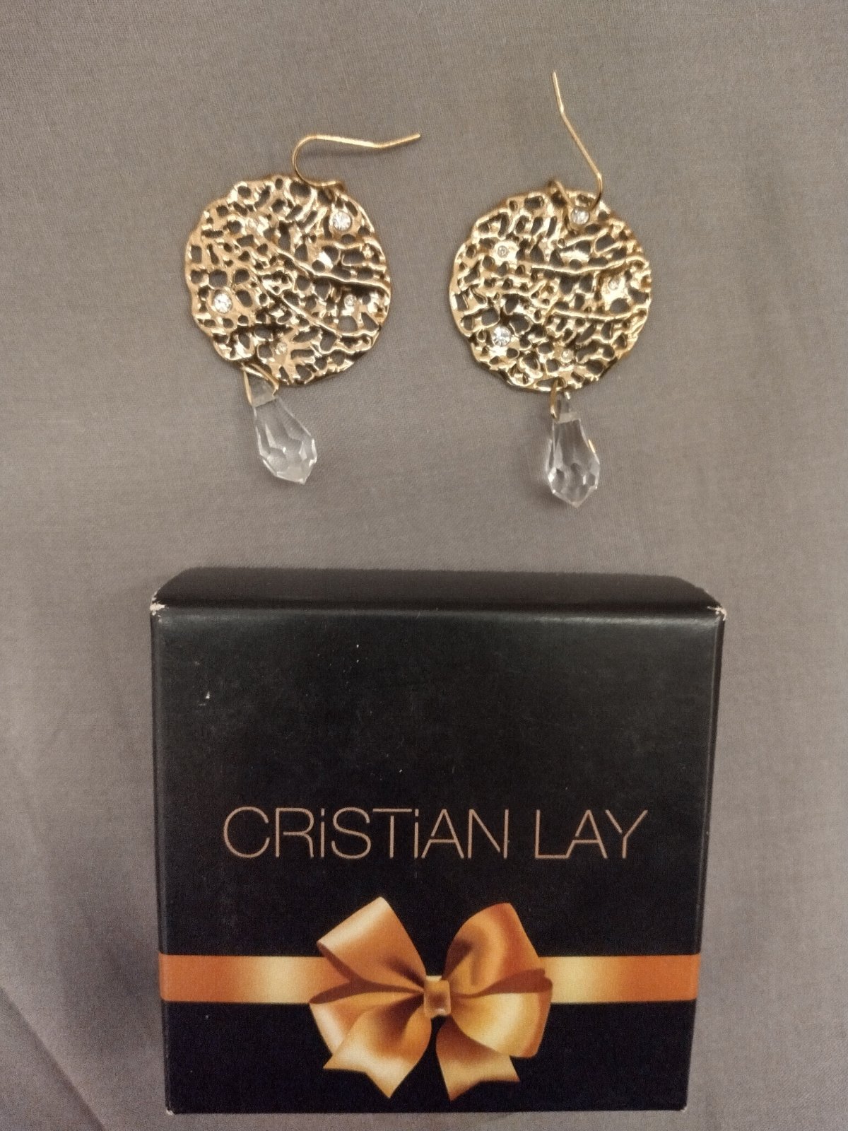 Boucles d'oreilles plaque et or 