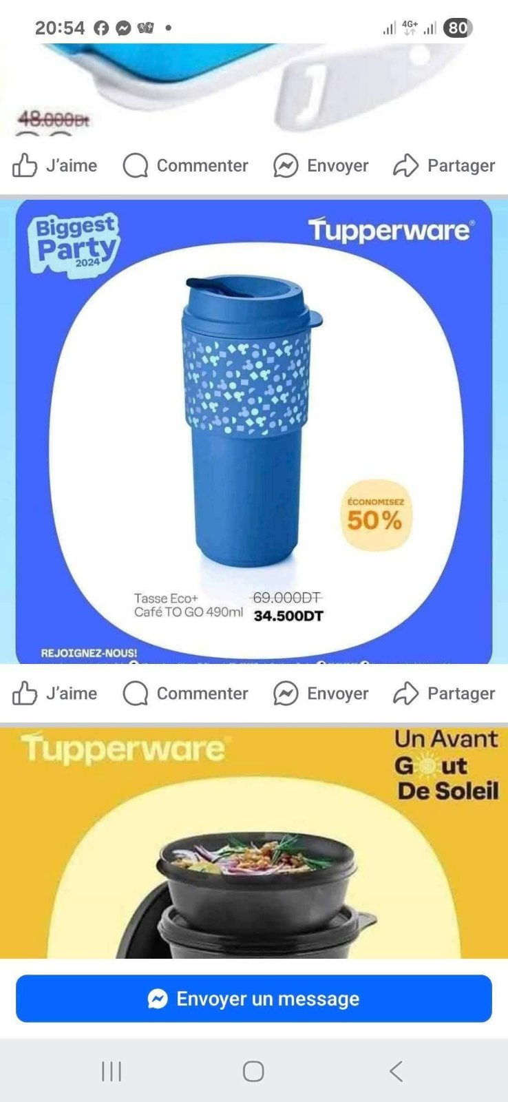 Tasse éco Tupperware 490ml