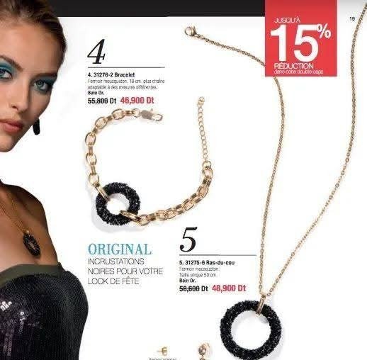 Collier doré et noir
