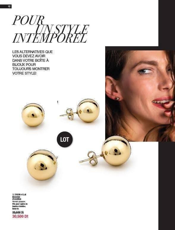Lot de 2 boucles d'oreilles 