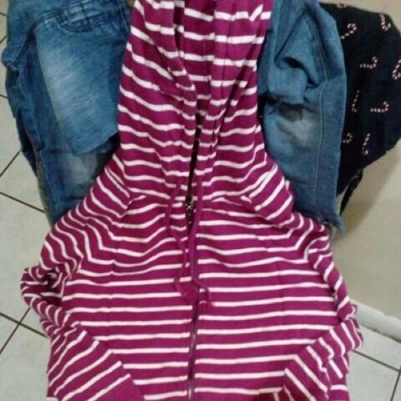 Gilet rose rayé