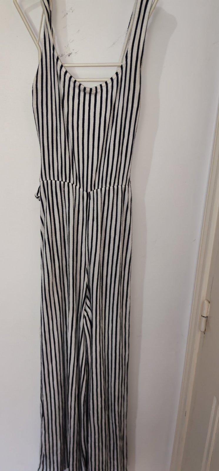 Superbe Combinaison Pantalon Rayée Noir & Blanc – Style Corset au Dos – Taille  xs