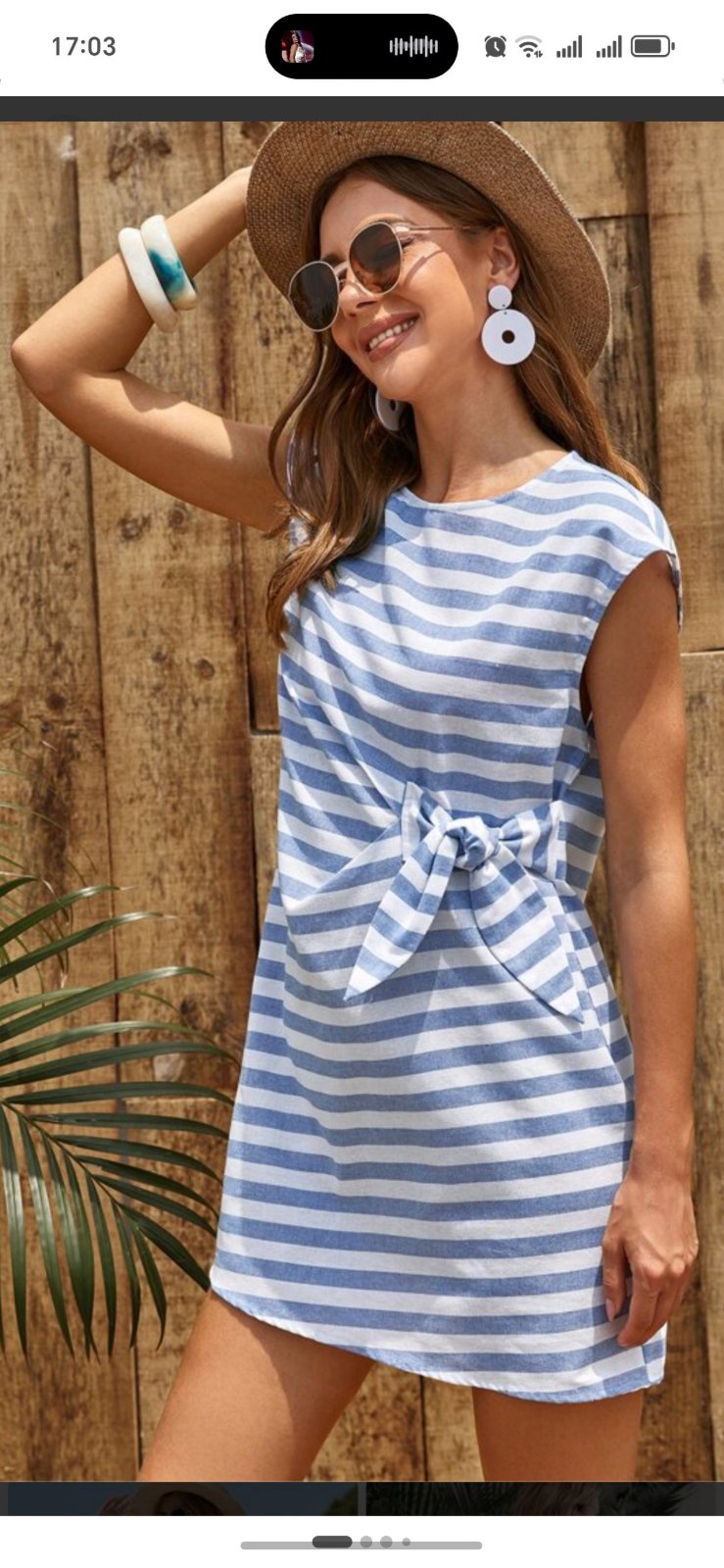 Jolie Robe d'Été Rayée SHEIN avec Nœud – Taille s