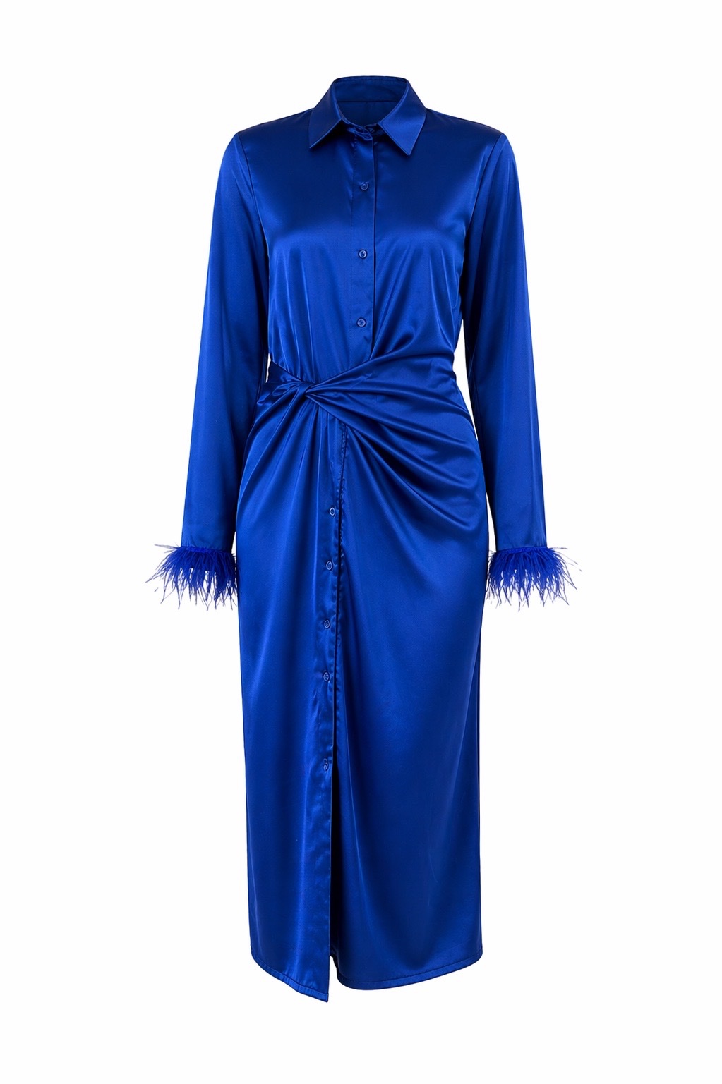 Robe satin bleu 