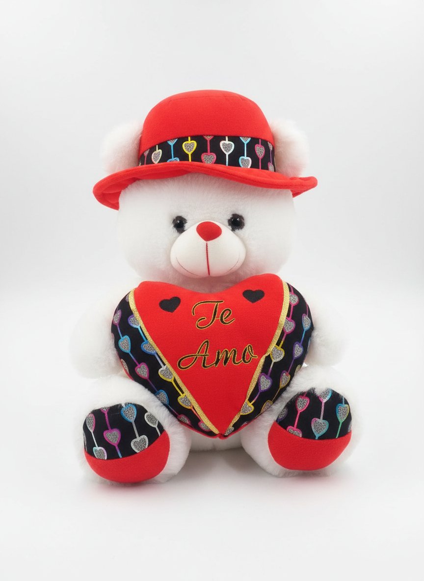 Peluche rouge et blanc