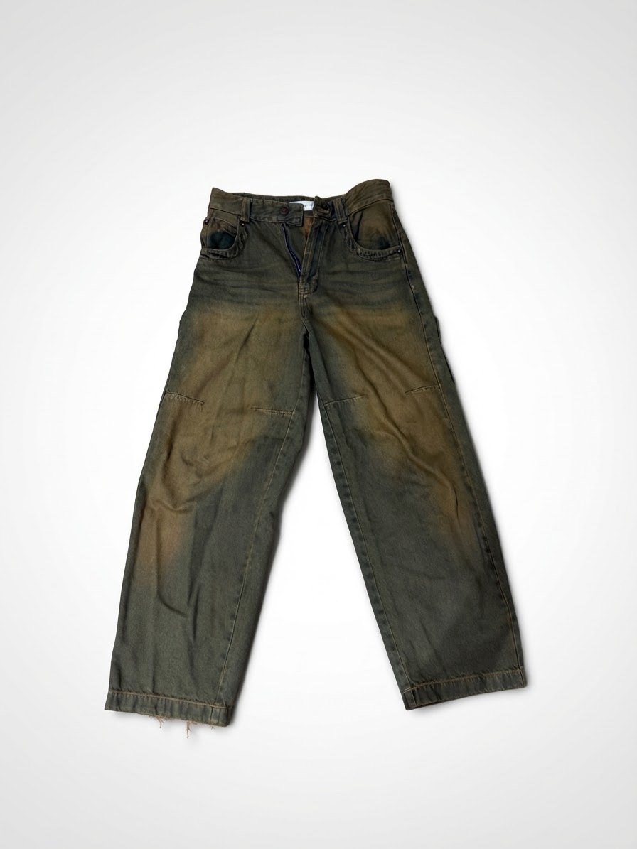 Washed viper green jeans 