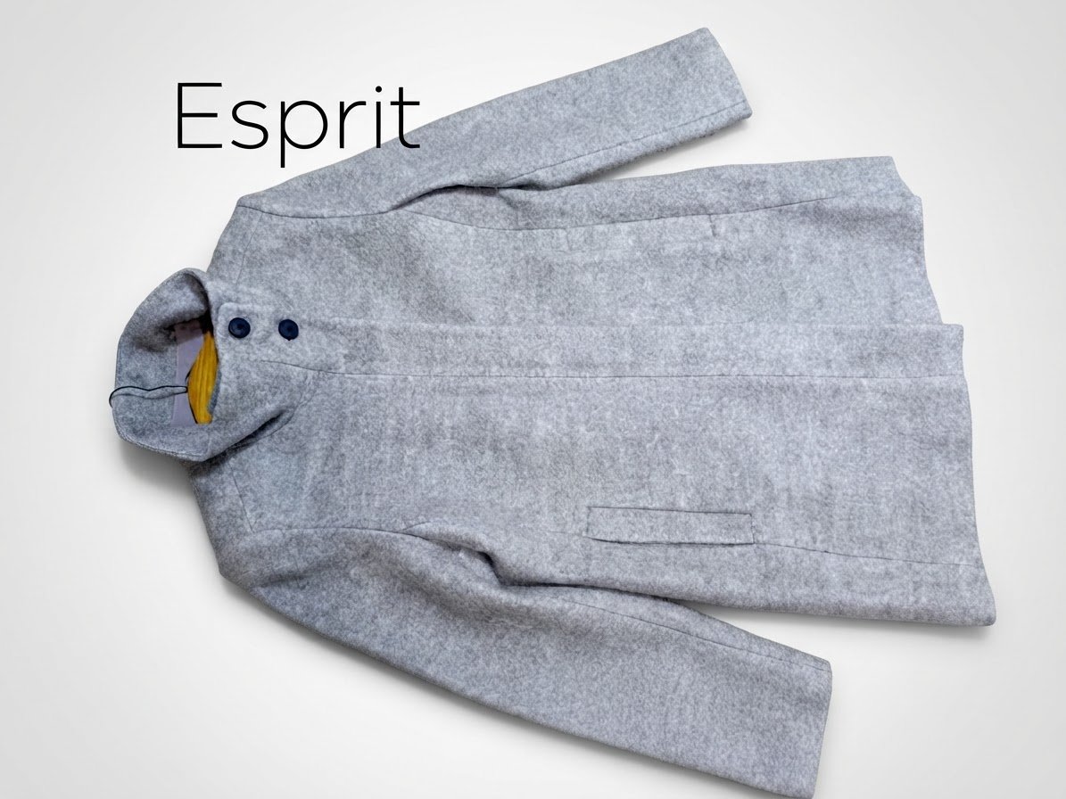 Manteau Esprit gris chiné coupe droite la taille L