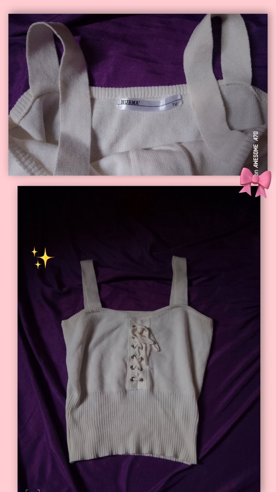 Top blanc mignon et élégant+un petit cadeau ☺️🫶🏻