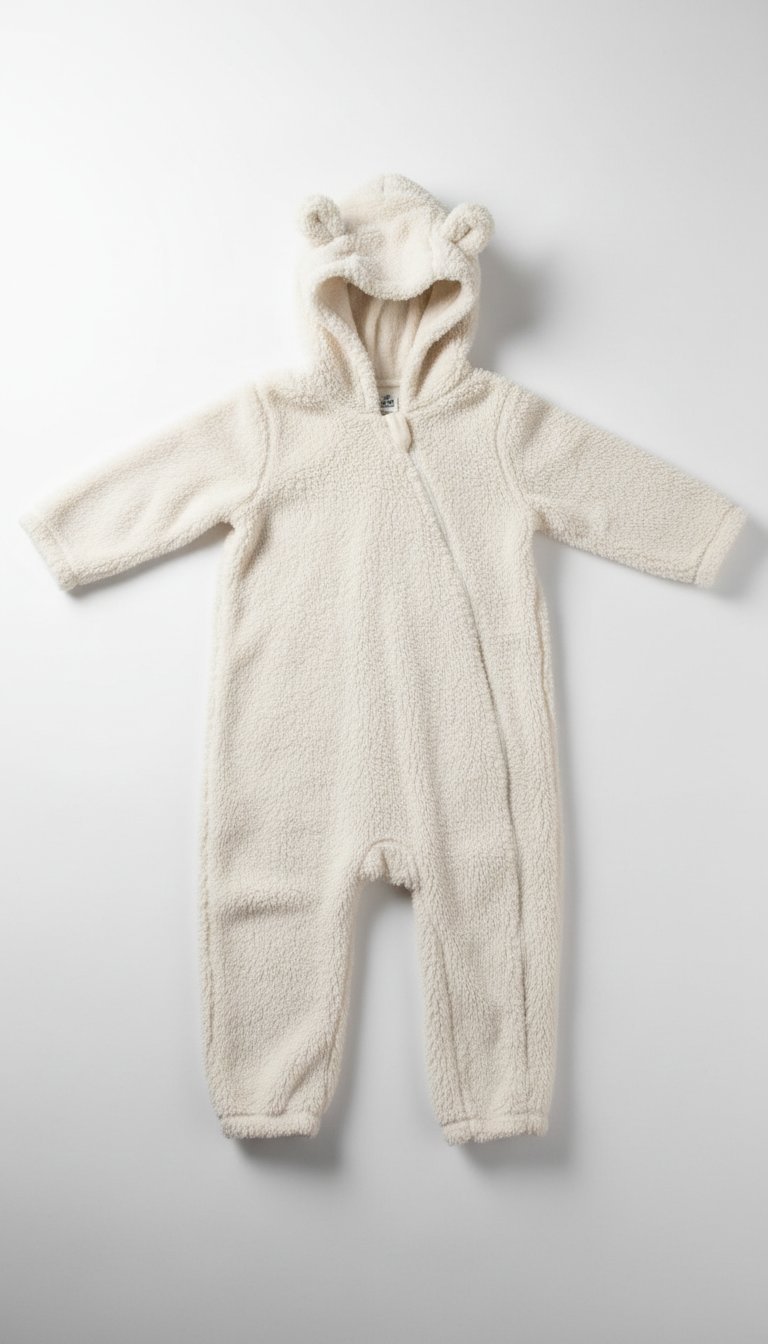 Combinaison fausse fourrure avec capuche et oreilles d'ourson 