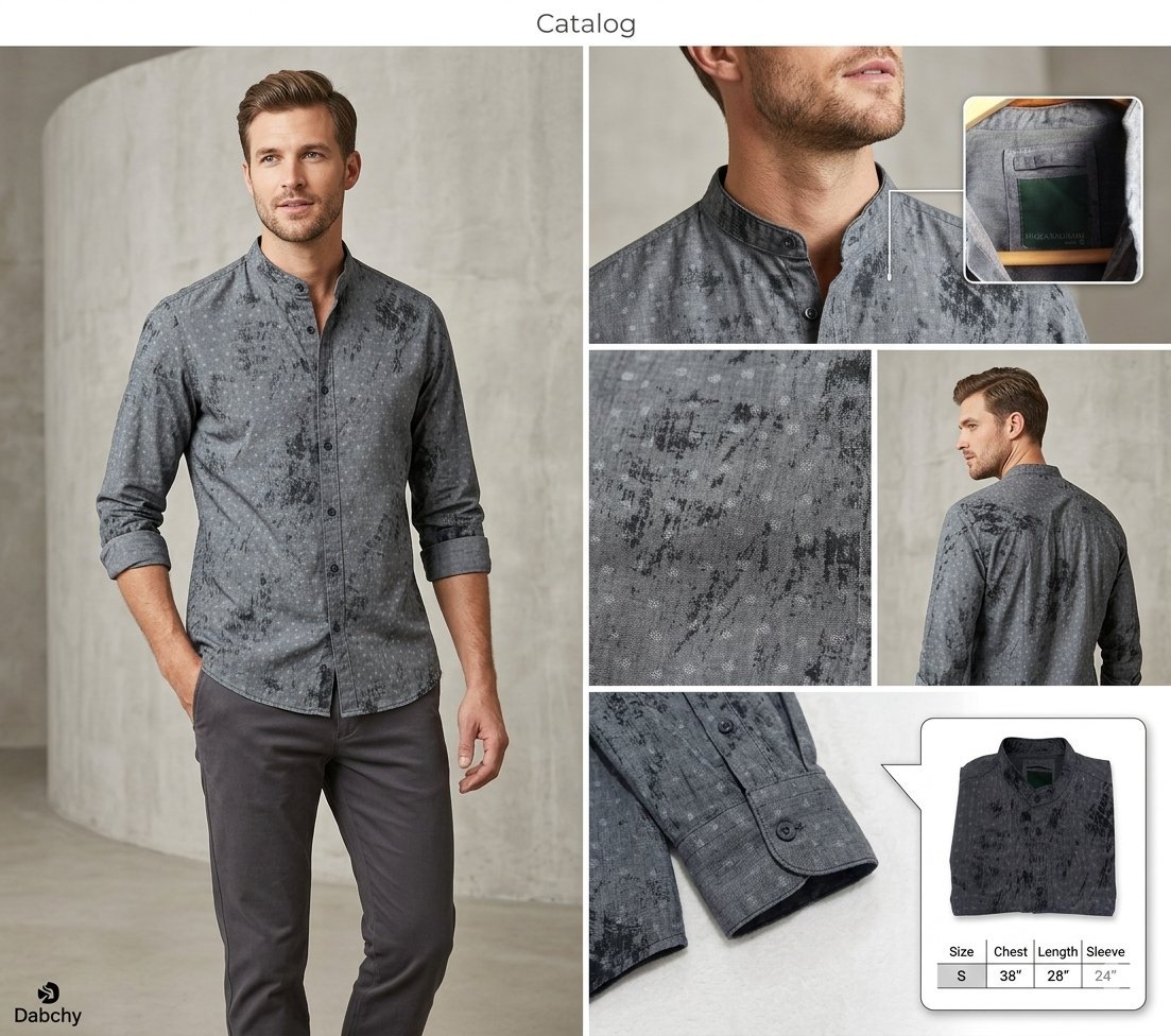 Chemise Col Officier PIAZZA ITALIA Man (Regular Fit) - Taille S.  ​Envoi rapide via Dabchy. Prix légèrement négociable.