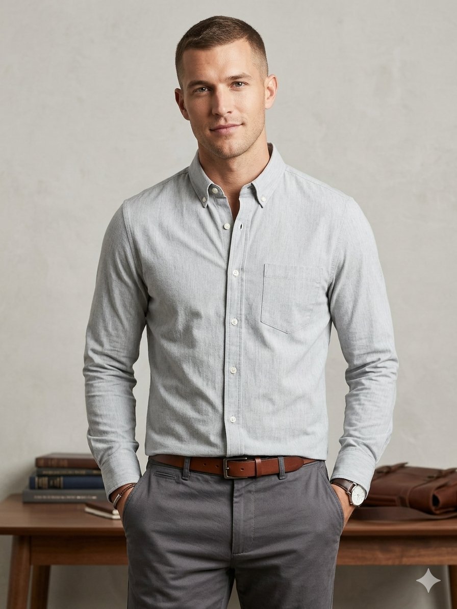 Chemise Goodfellow & Co Originale – Gris Chiné – Taille M – Très Bon État (chemise neuve et superbe)