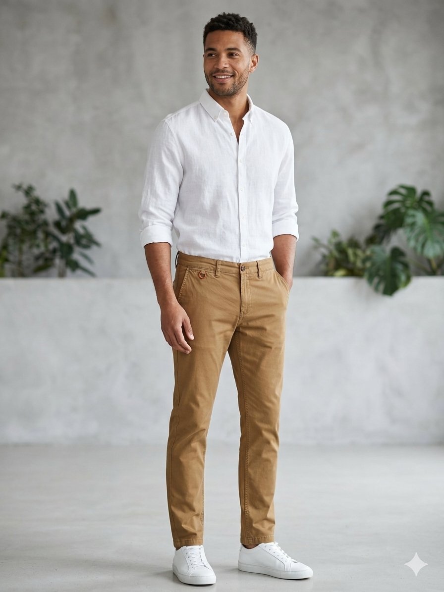 Pantalon Chino Camel Pull & Bear - Taille 40