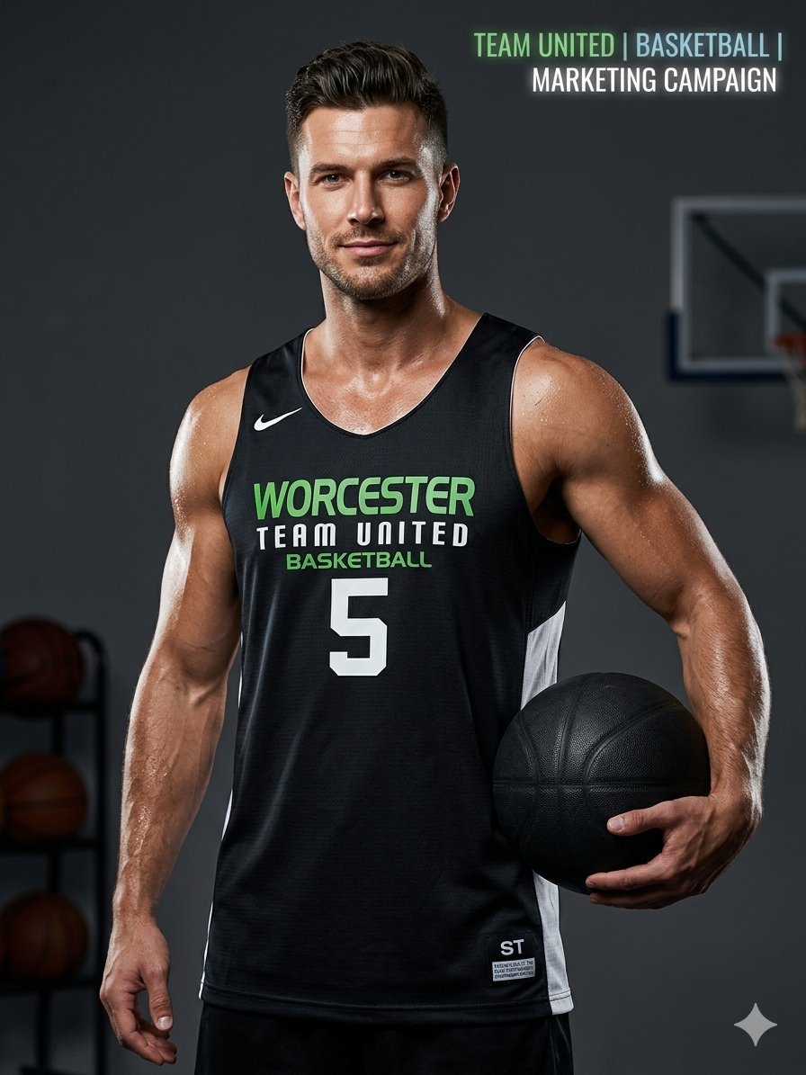 Maillot de Basketball Réversible Nike - Worcester Team United (n°5) #NikeBasketball #WorcesterTeamUnited #StreetwearTunisie #SportswearAddict #BasketballStyle