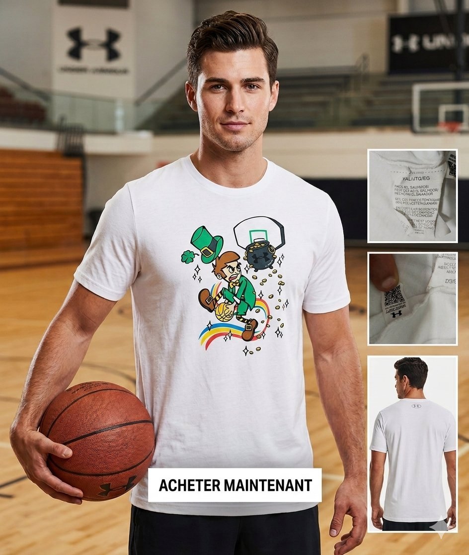 T-shirt Under Armour St. Patrick Leprechaun Basketball - Taille YXL (XS/S) Marque : Authentique Under Armour. Taille YXL (Youth XL) 100% Coton (très confortable)