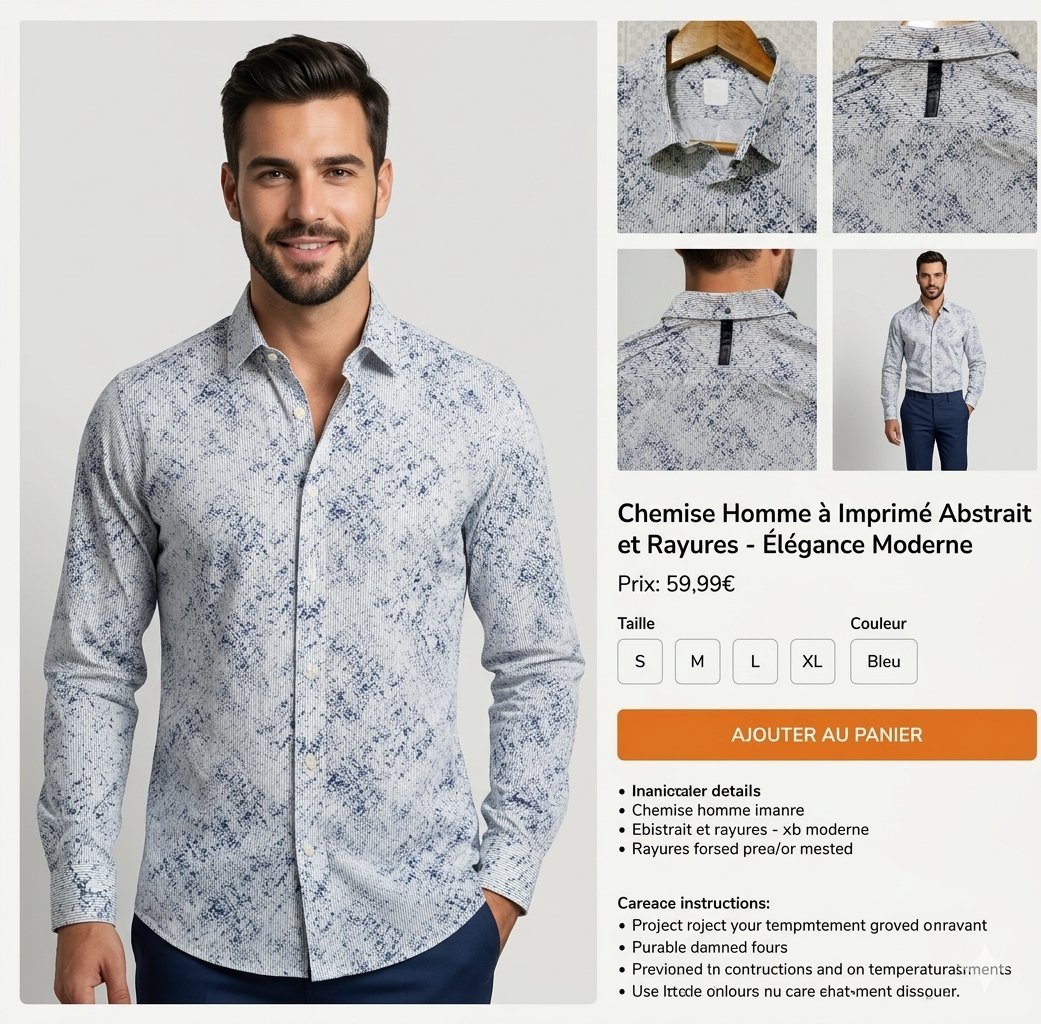 Chemise AY MARKA (Luxury Turkish Brand) – Finitions Cuir – T42 Excellent état ✨ - AY MARKA (Groupe Network / Fabrika) Qualité premium