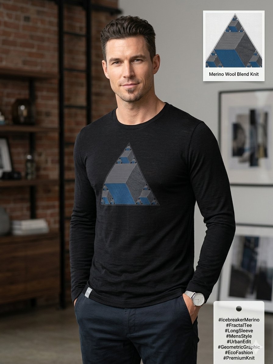 T-shirt Manches Longues Icebreaker - Laine Mérinos Premium - Excellent état ✨ #icebreaker #merinowool #modehomme #dabehytunisie #premiumknit #longsleeve #geometricgraphic #ecofashion #urbanstyle #edressing #mensfashion 