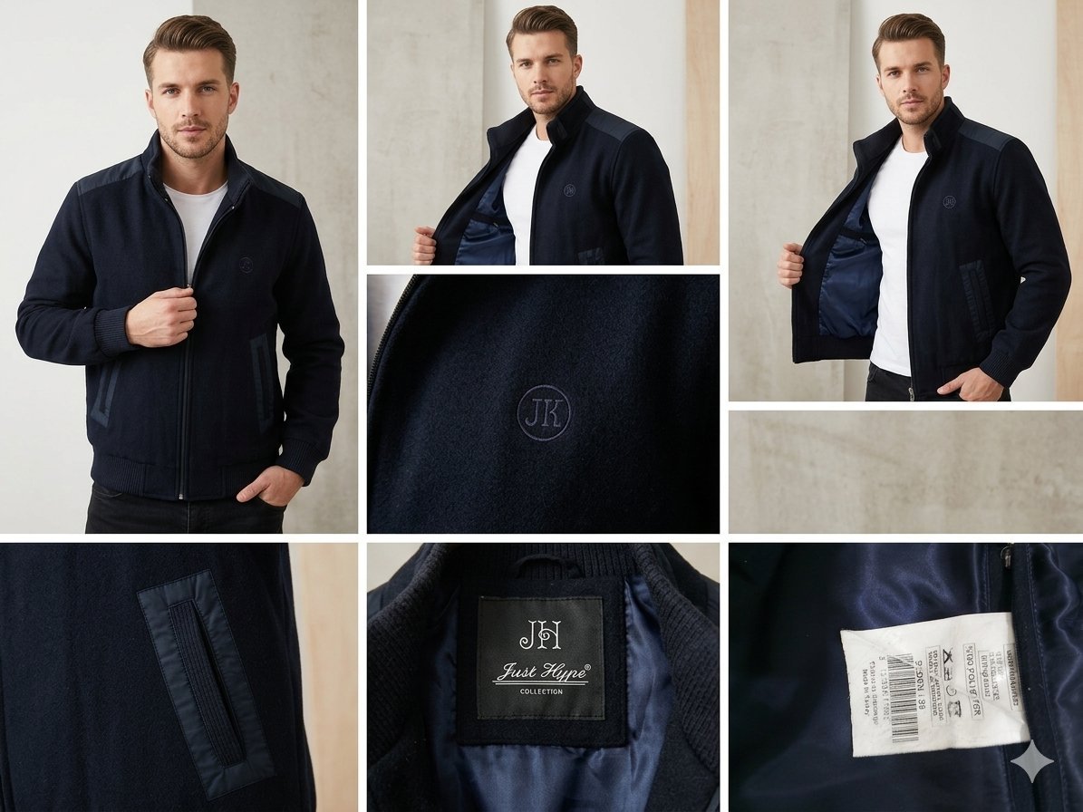 ✨ Pièce d'exception Veste Just Hype Collection (JH) ✨ – 80% Laine – T50 (L) - Excellent état, très peu portée, proche du neuf. #JustHype, #VesteHomme, #Laine, #LuxeUrbain #Parfaite pour un look élégant. Envoi rapide 🚀