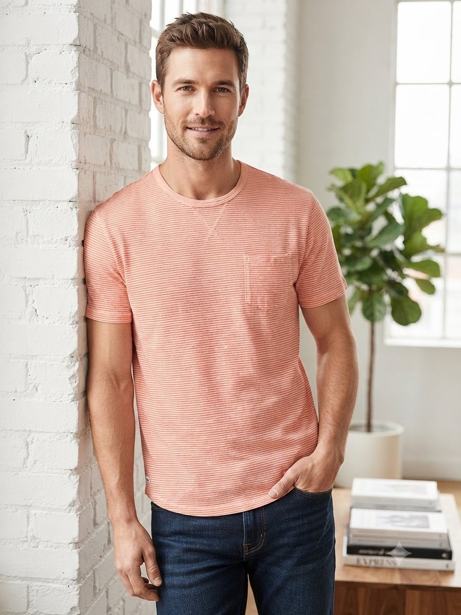 Excellent T-shirt à rayures 100% Coton Express Taille L – État impeccable #DressingHomme #ModeHomme #TshirtHomme #CasualStyle #ModeResponsable #Streetwear
