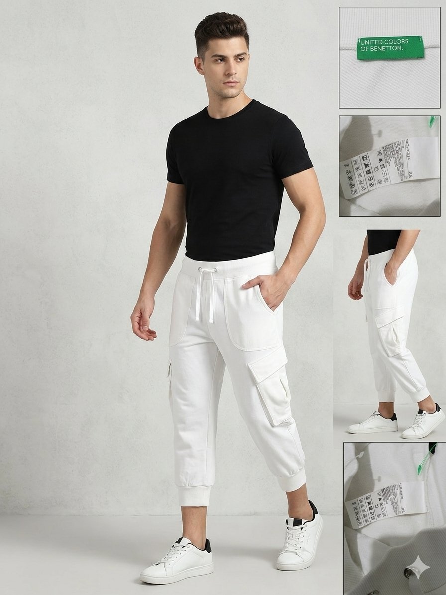 Pantalon cargo court blanc – United Colors of Benetton – Taille XS - Neuf avec étiquettes