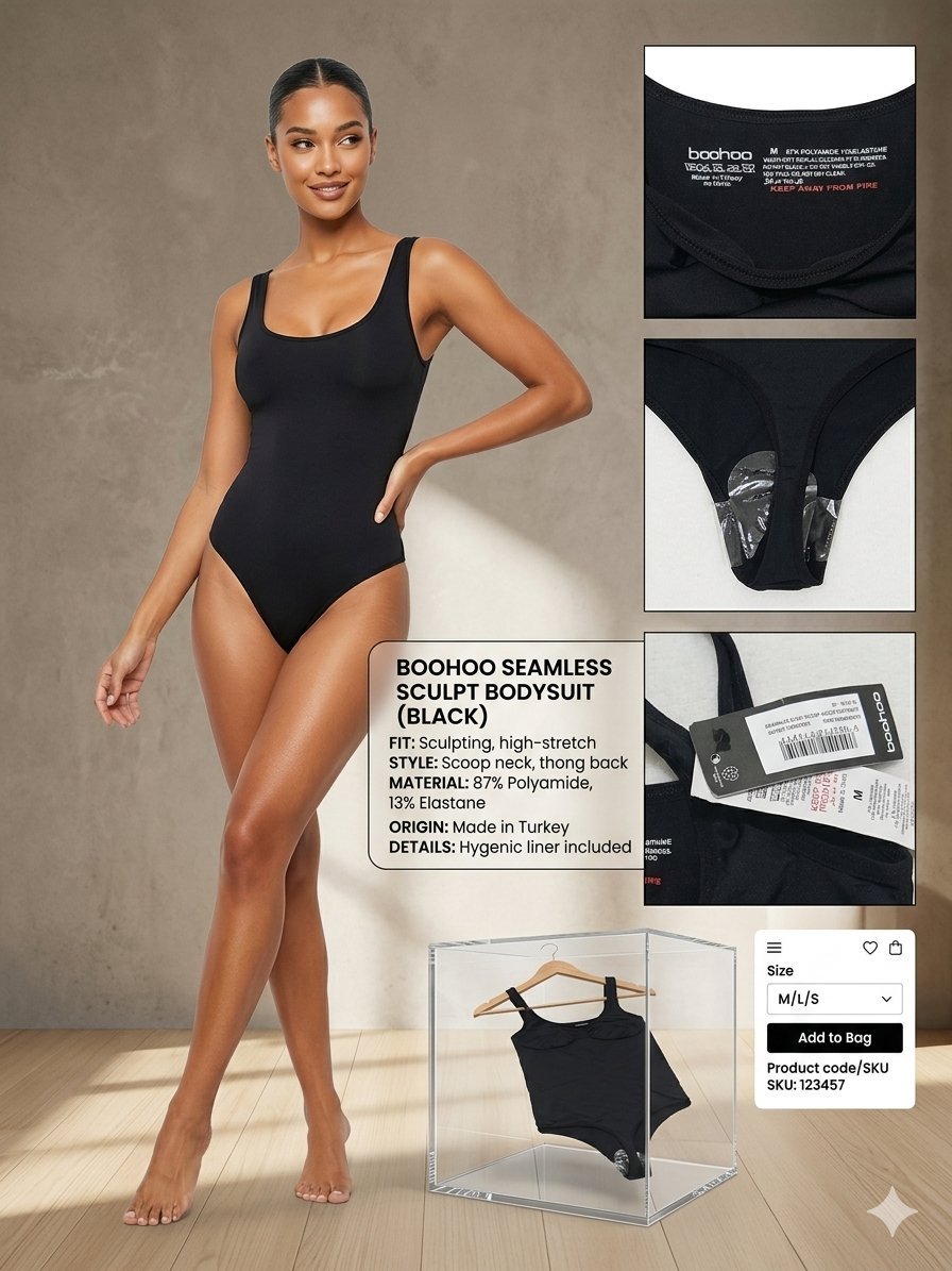 ✨ Body Sculptant BOOHOO - Neuf avec Étiquette - Taille M