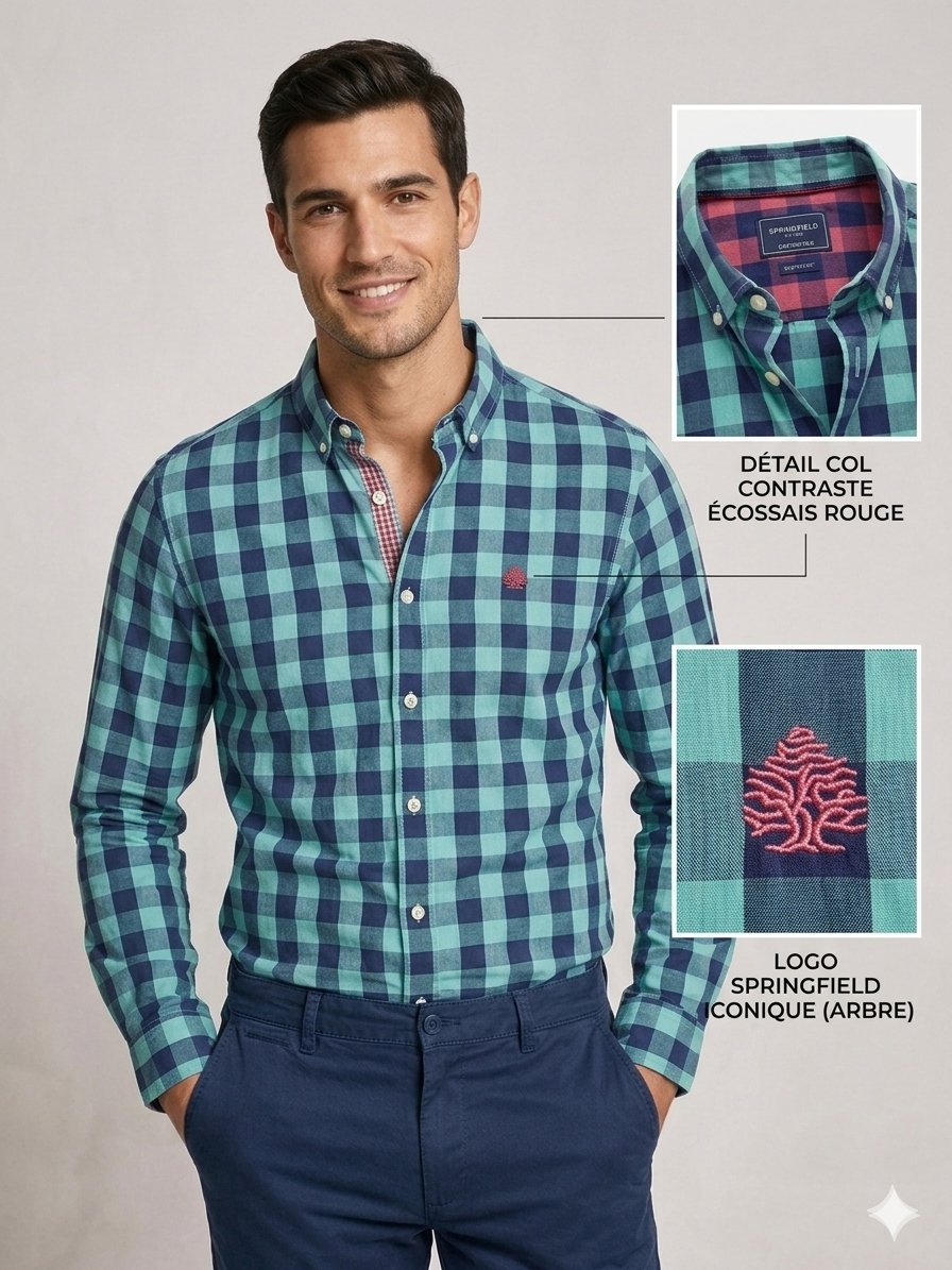 Superbe Chemise Authentique Springfield - Custom Fit - Taille M - Très bon état ✨ #Springfield #Chemisehomme #Lookcasual #Modehomme #customfit #chemisecarreaux #ootdmen #dressinghomme