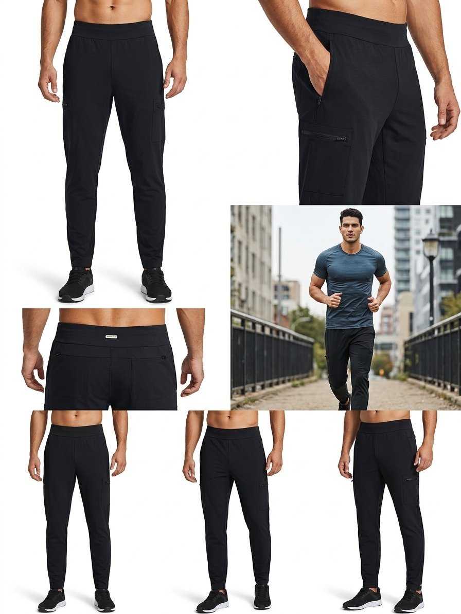 Pantalon Cargo Sport Athletic Works - Noir polyvalent - Style Technique Homme - Taille M ✨ Très bon état