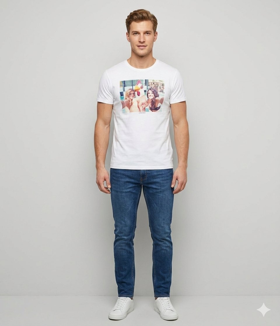 T-shirt Homme Japan Rags Blanc - Imprimé Graphic "Party" - 100% Coton Excellent État #ModeHomme #Tshirt LTD #StyleDecontracte #CasualFashion #Dabchy #TenueHomme #LookCasual