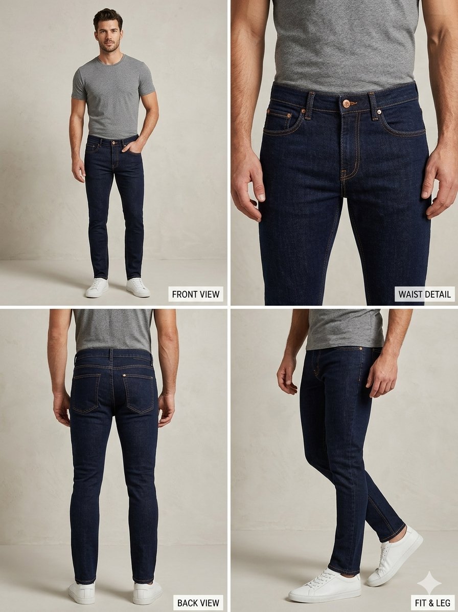 H&M Djean Neuf Skinny Bleu Brut - T31/30 Excellent Etat comme neuf