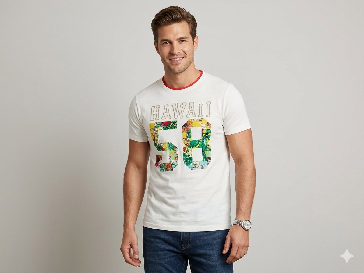 WonderfulbT-shirt Roebuck & Co "Hawaii 58" - Pièce unique - 100% Coton - Taille S - Excellent état comme neuf ✨⭐ #Hawaii, #Tropical, #Coton e#Summer
