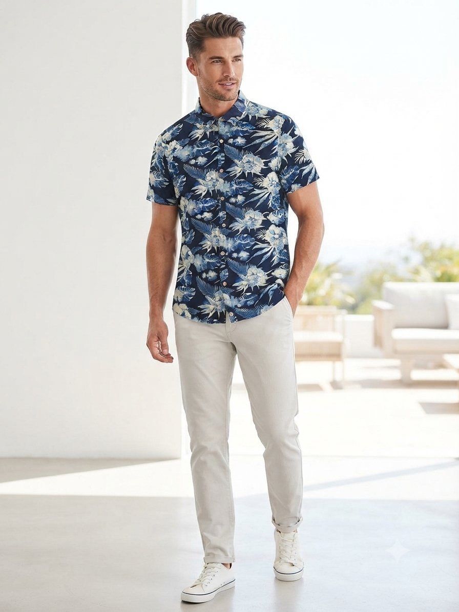 Superbe Chemise Next originale #haute qualité - Bleu et Blanc - 100% Coton Taille S - Excellent état #Next #ChemiseHomme #Floral #CasualStyle #100coton #ModeHomme