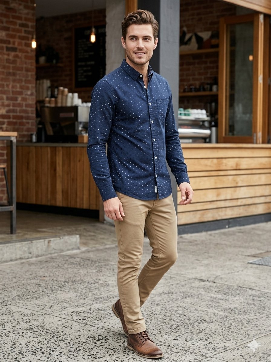 Chemise Jack & Jones Core - Slim Fit - Bleu Marine à motifs (Très bon état)