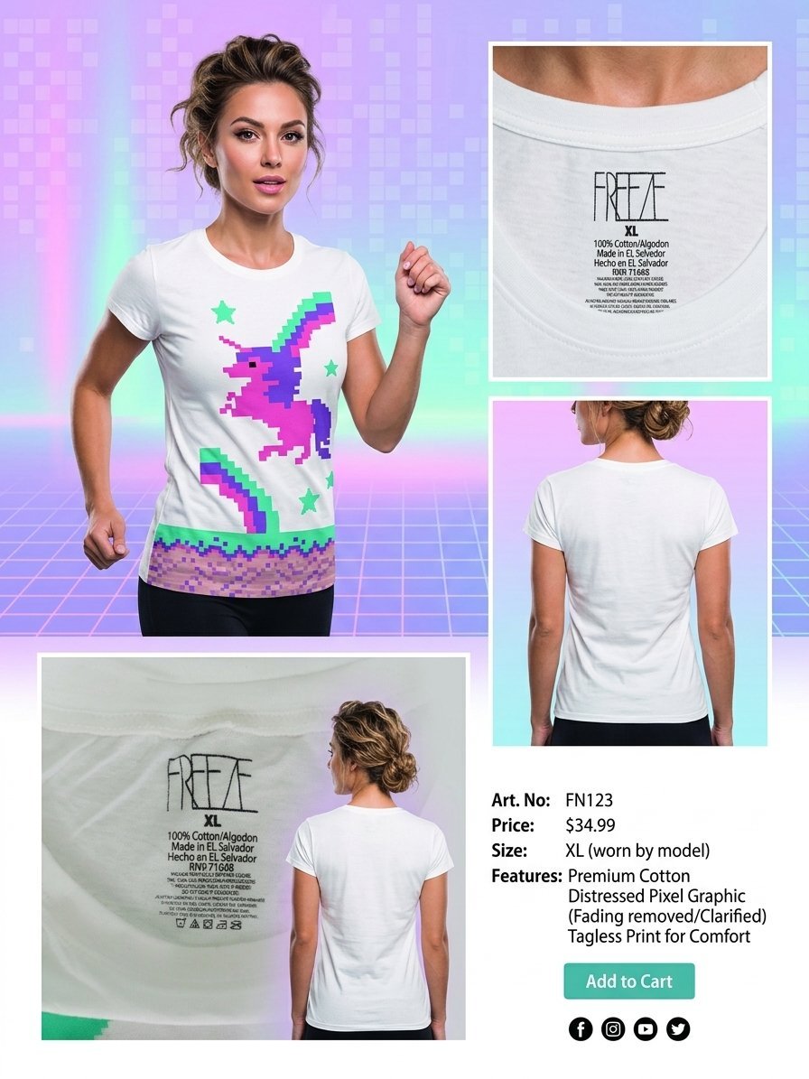 🔥 T-shirt "Unicorne Pixel" – Taille XL – Superbe état ! ✨ Neuf
