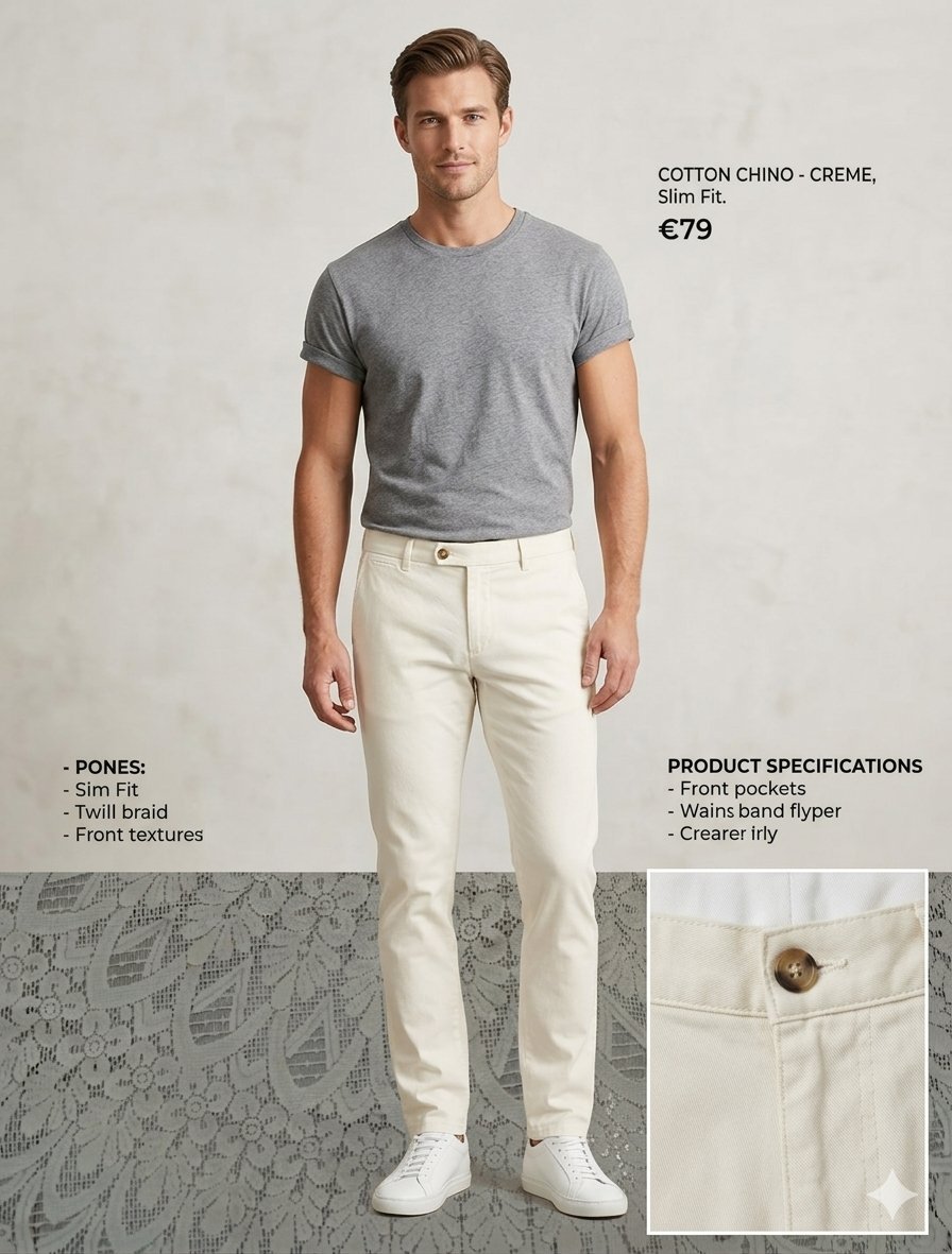 Chino Uniqlo Homme – Beige Clair / Crème – Taille [30-34] – Coton Stretch (40cm largeur extensible 50cm / 110cm longueur)