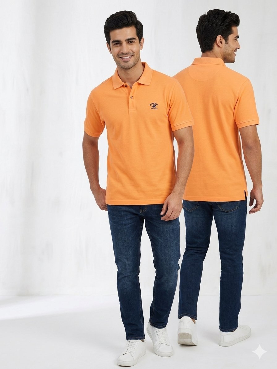 Polo U.S. Polo Assn. Authentique - Orange Vif - Taille L - Classic Fit - Excellent état ✨ Col à deux boutons, finitions bord-côte aux manches