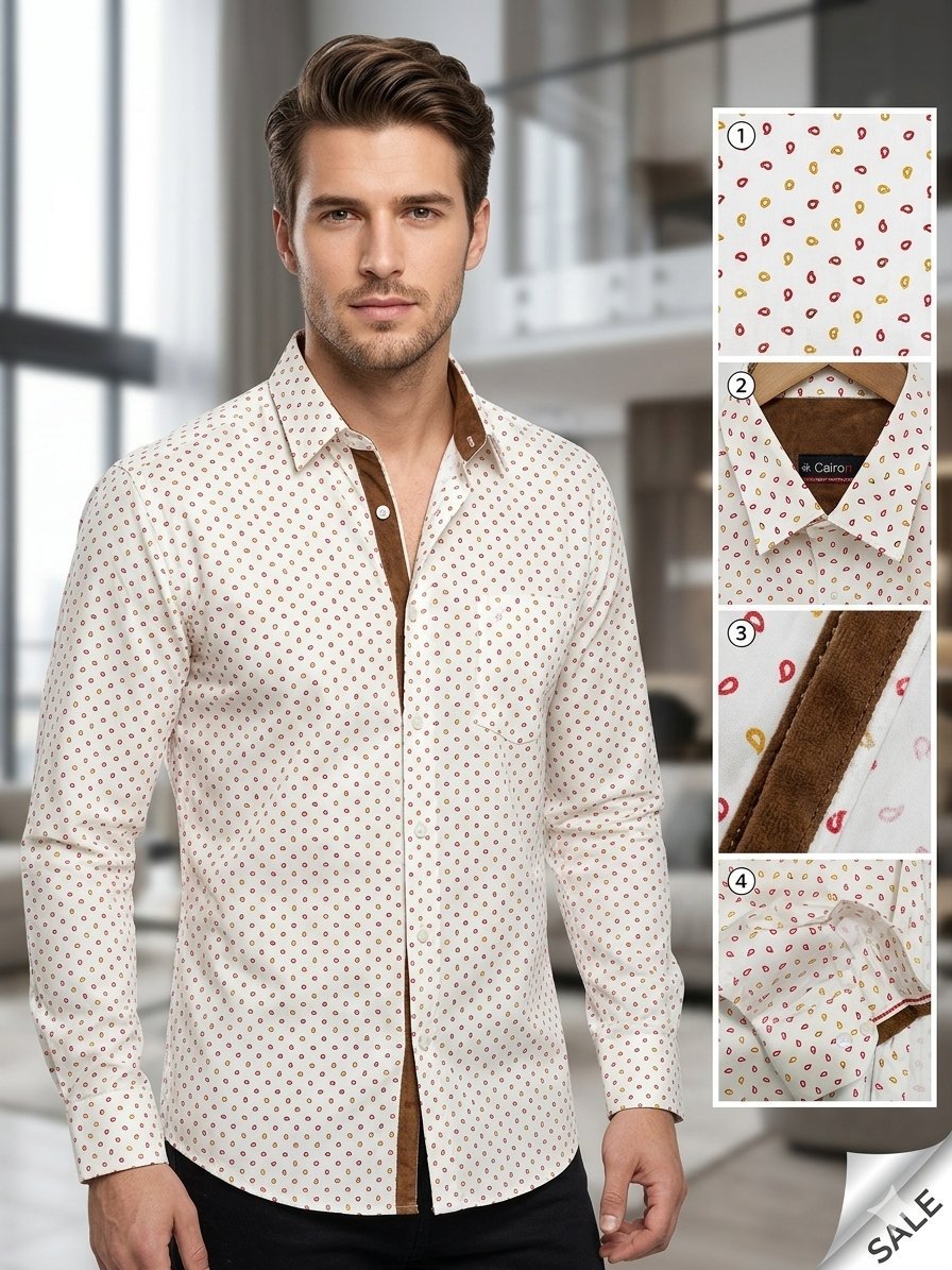 Chemise Homme Cairon - Imprimé Paisley - Coton - Neuve avec étiquette #Cairon #ChemiseHomme #ModeHommeTunisie #FriperieTunisie #Dabchy #LookChic #OOTDMen #ChemiseImprimée #ModeTunisienne #NouvelleCollection