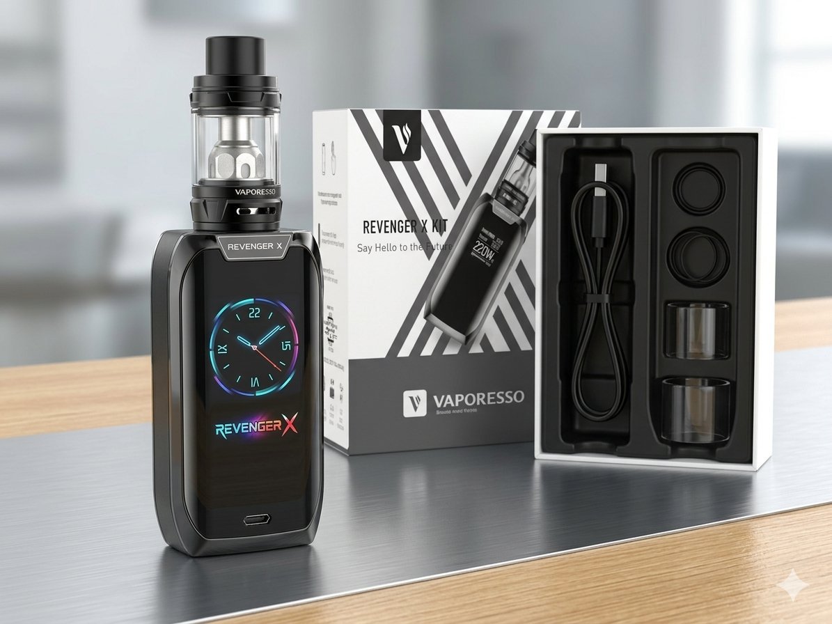 Kit Vaporesso Revenger X - 220W - Complet avec boîte et accessoires #Vaporesso #RevengerX #VapeTunisie #Dabchy #VapeLife #HighTechOccasion