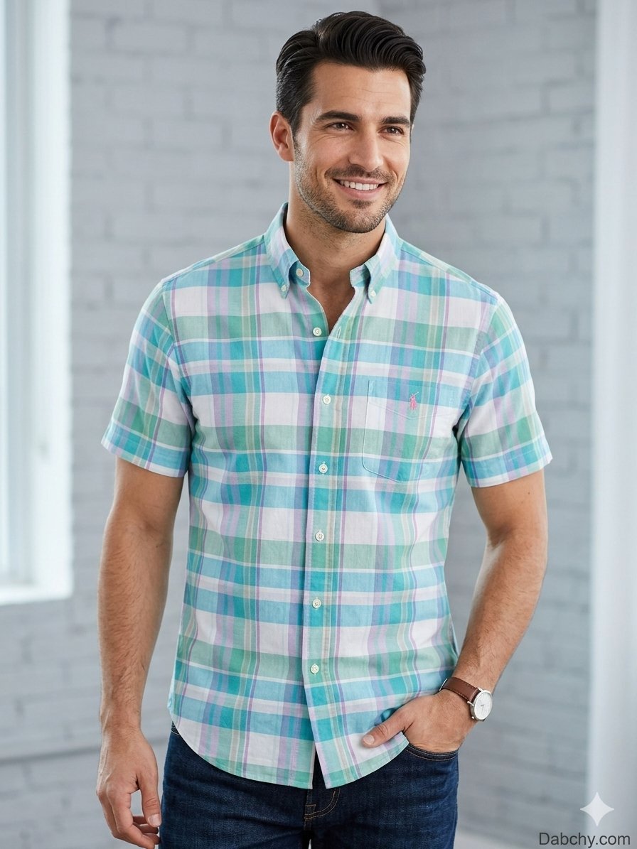 Superbe Chemise Ralph Lauren "Indian Madras" - Manches courtes - Taille M ​#RalphLauren #PoloRalphLauren #ChemiseHomme #ModeHomme #IndianMadras #SecondeMain #Dabchy #StyleCasual #PreppyStyle #FashionResale #OOTDMen #TenueDuJour