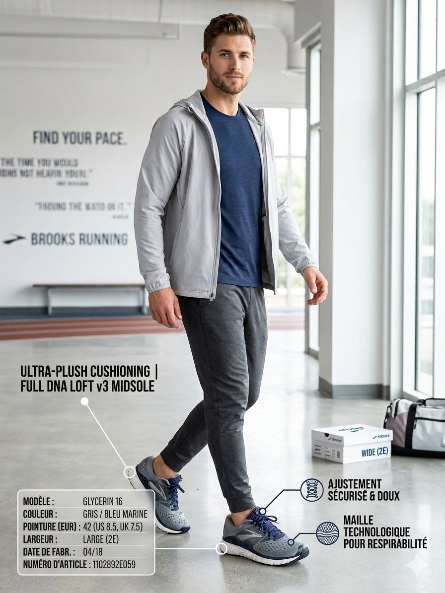 Basket Running Brooks Glycerin 16 – Très Bon État – Pointure 42