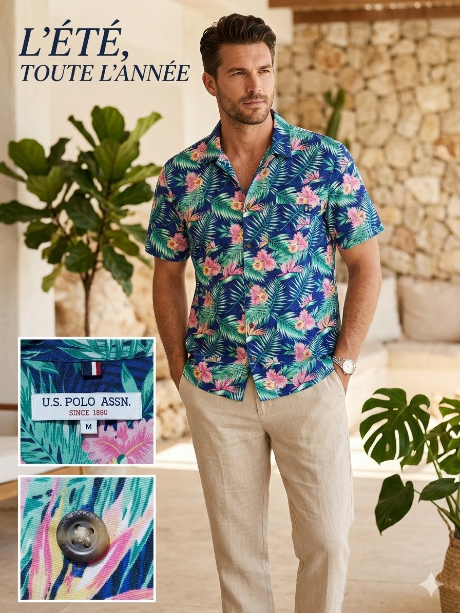 Chemise Saharienne U.S. POLO ASSN. – État Neuf #dabchy #dabchytunisie #uspoloassn #uspolo #vestehomme #modehomme #saharienne #videdressingtunisie