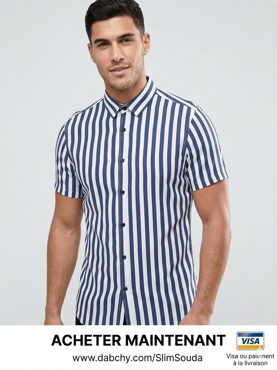 Excellente Chemise ASOS Design - Rayures Verticales Bleues & Blanches - Taille 2XS (S) - Excellent état ✨