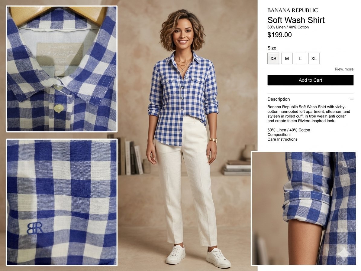 Chemise Chic en Lin & Coton Banana Republic – Motif Vichy Bleu – Taille M État excellent ✨ #BananaRepublic #Lin #Linen #Vichy #Chic #Riviera