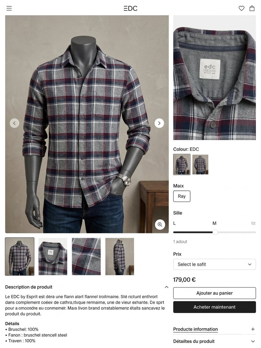 Chemise à carreaux EDC - Coupe Regular - Taille M - Excellent état ✨​ Authentique et de qualité supérieure. Envoi rapide via Aramex disponible sur toute la Tunisie !