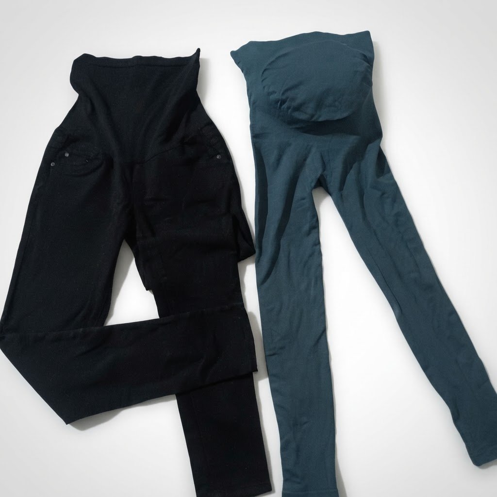  Lot grossesse :Legging sport pour femme enceinte et un pantalon noir élastique taille S 