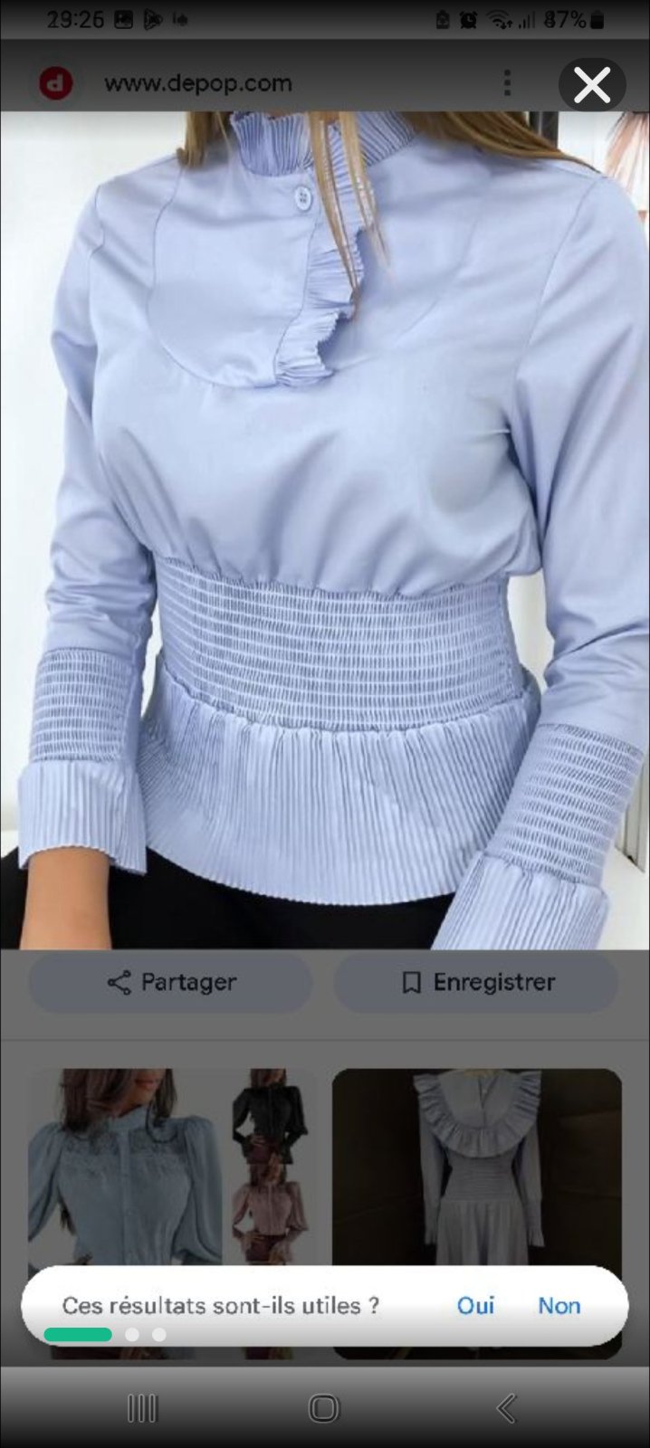 Chemise HM smockée taille 36🩵💙
