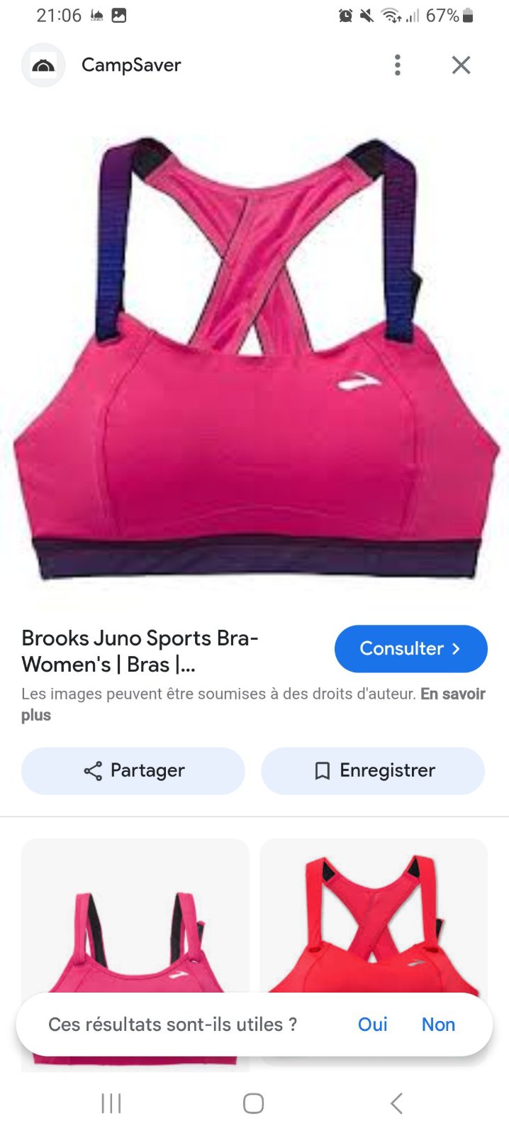 Brassière sport regular size M/L